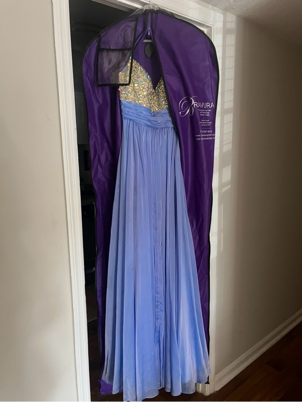 Ravura Beaded Lavender Prom Gown